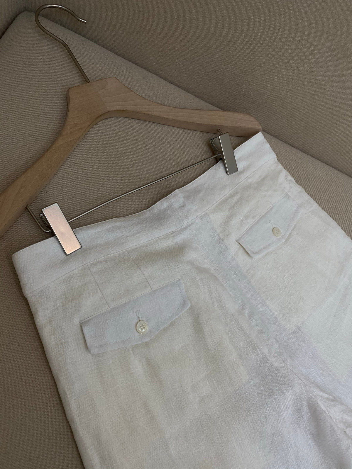 Cream Linen Plain Tailored - Men's