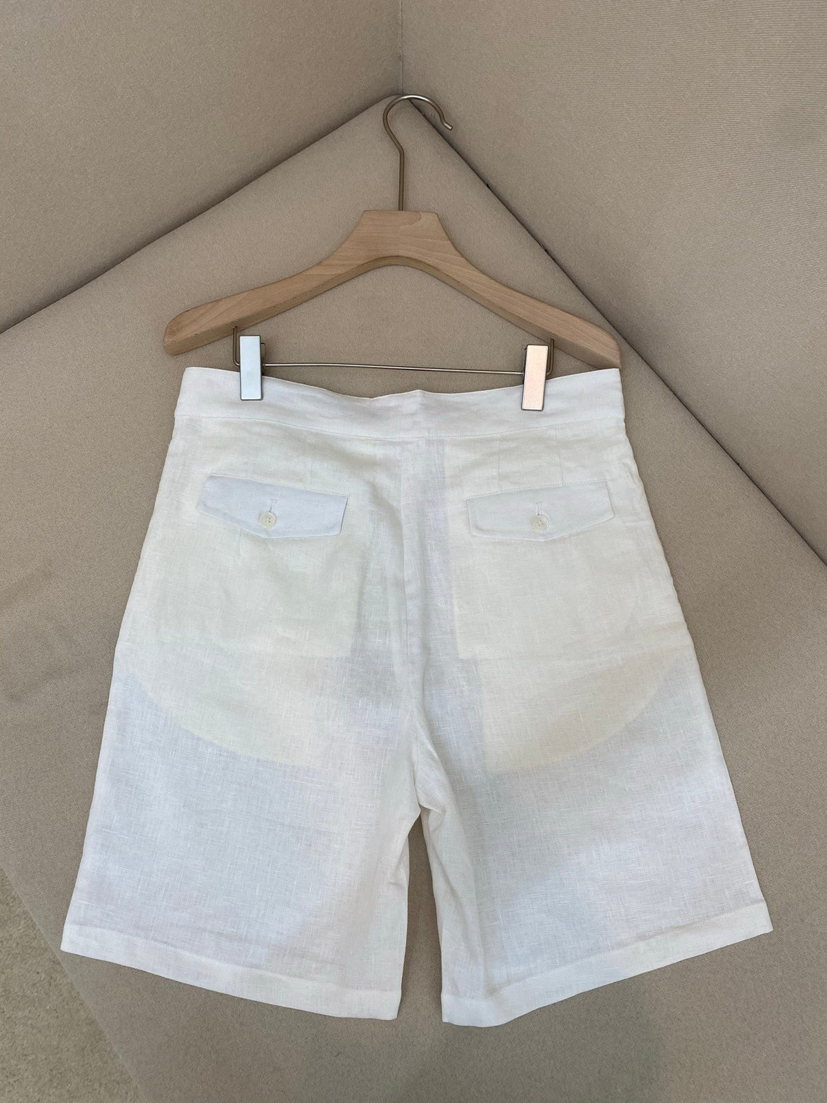 Cream Linen Plain Tailored - Men's