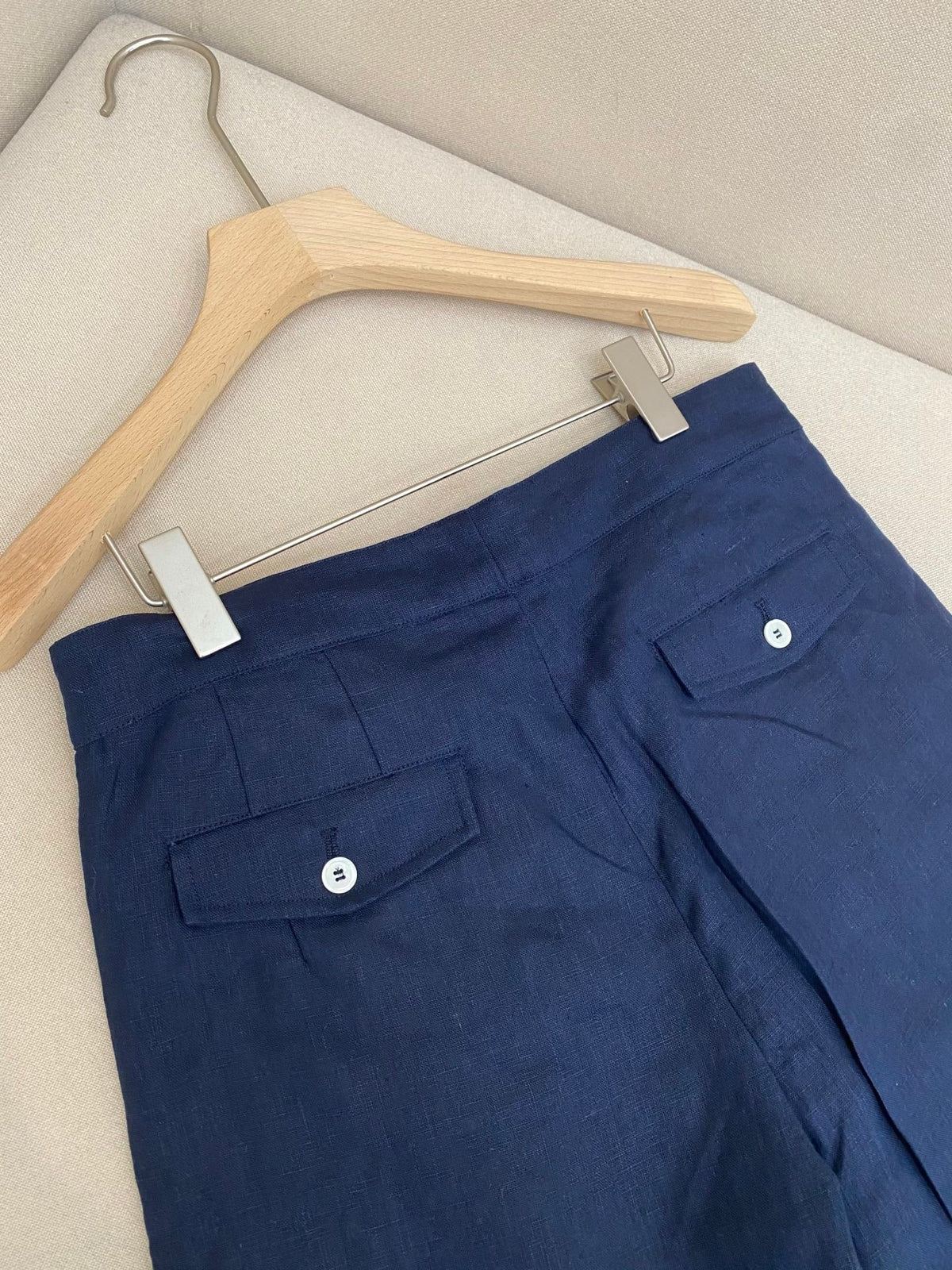 Cream Linen Plain Tailored - Men's