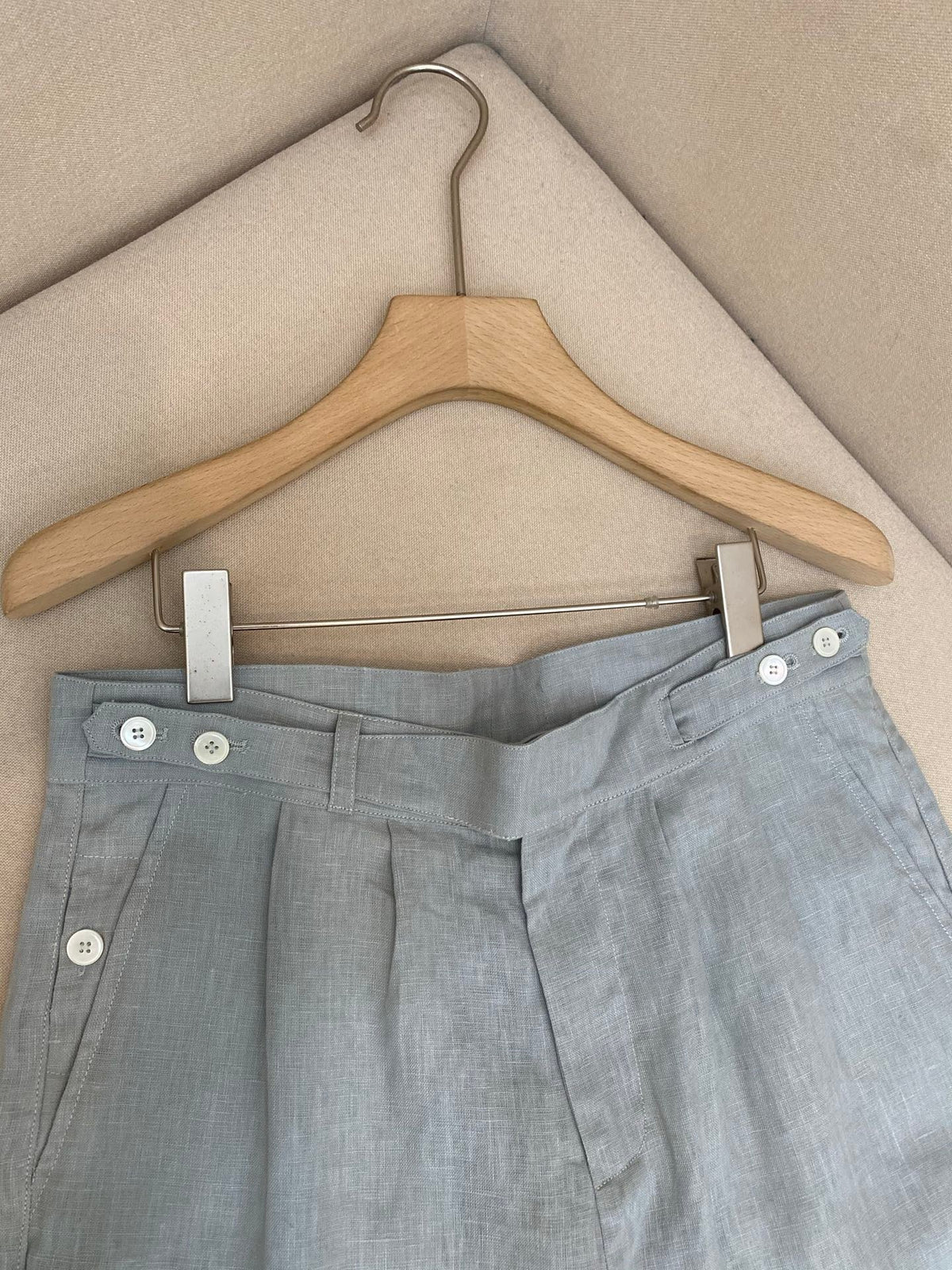 Cream Linen Plain Tailored - Men's