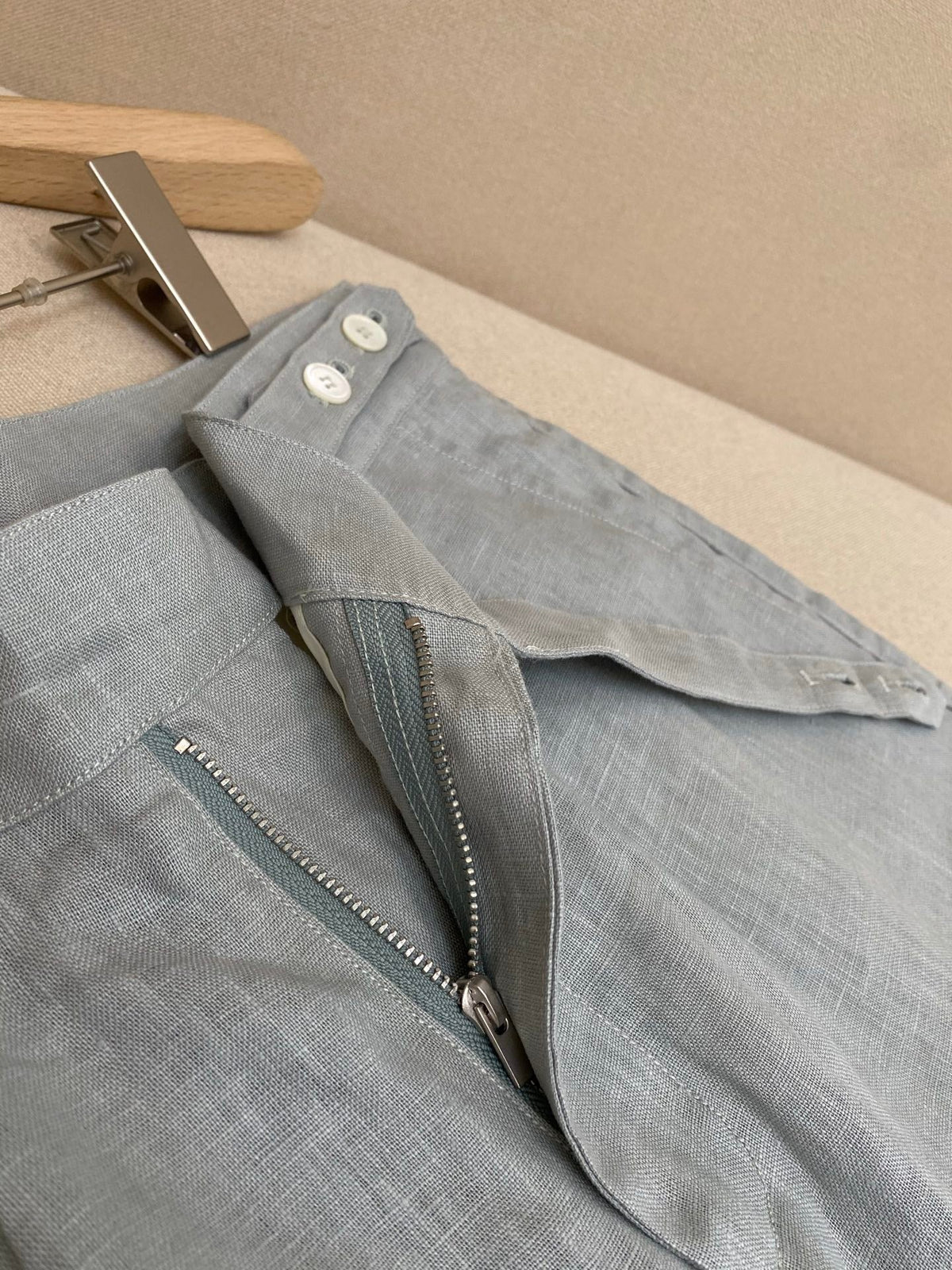 Cream Linen Plain Tailored - Men's