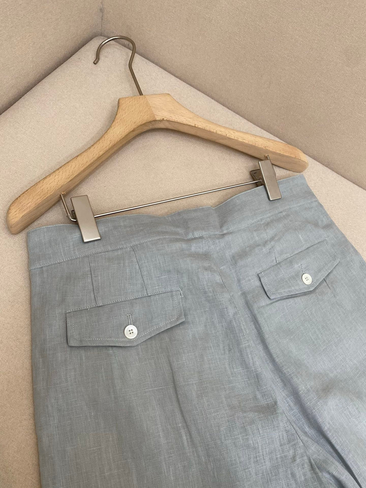 Cream Linen Plain Tailored - Men's