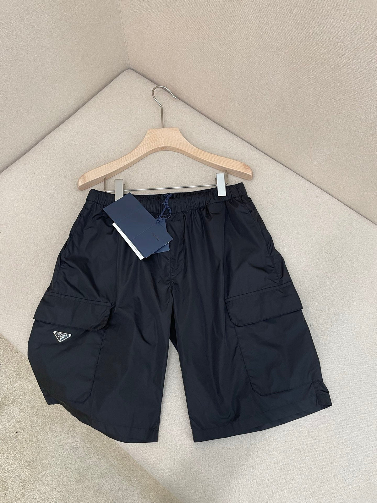 Navy Nylon Plain Cargo - Men's