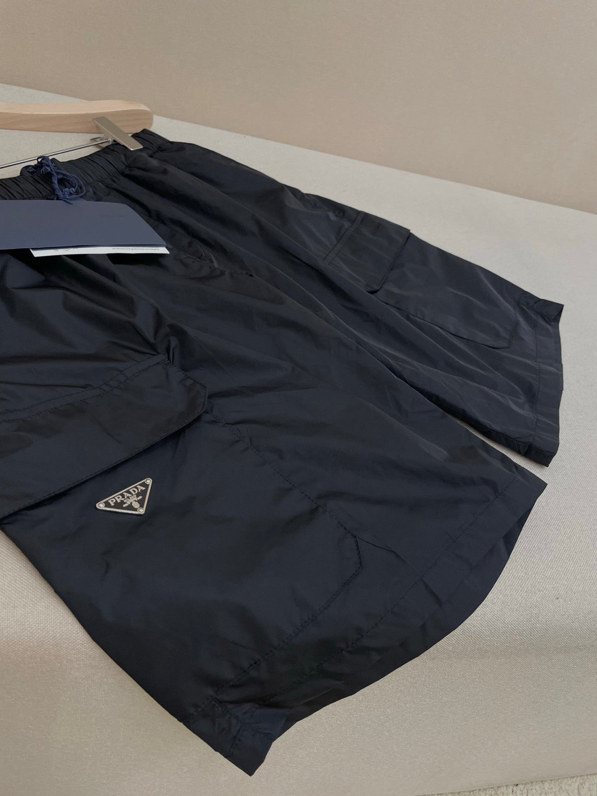 Navy Nylon Plain Cargo - Men's