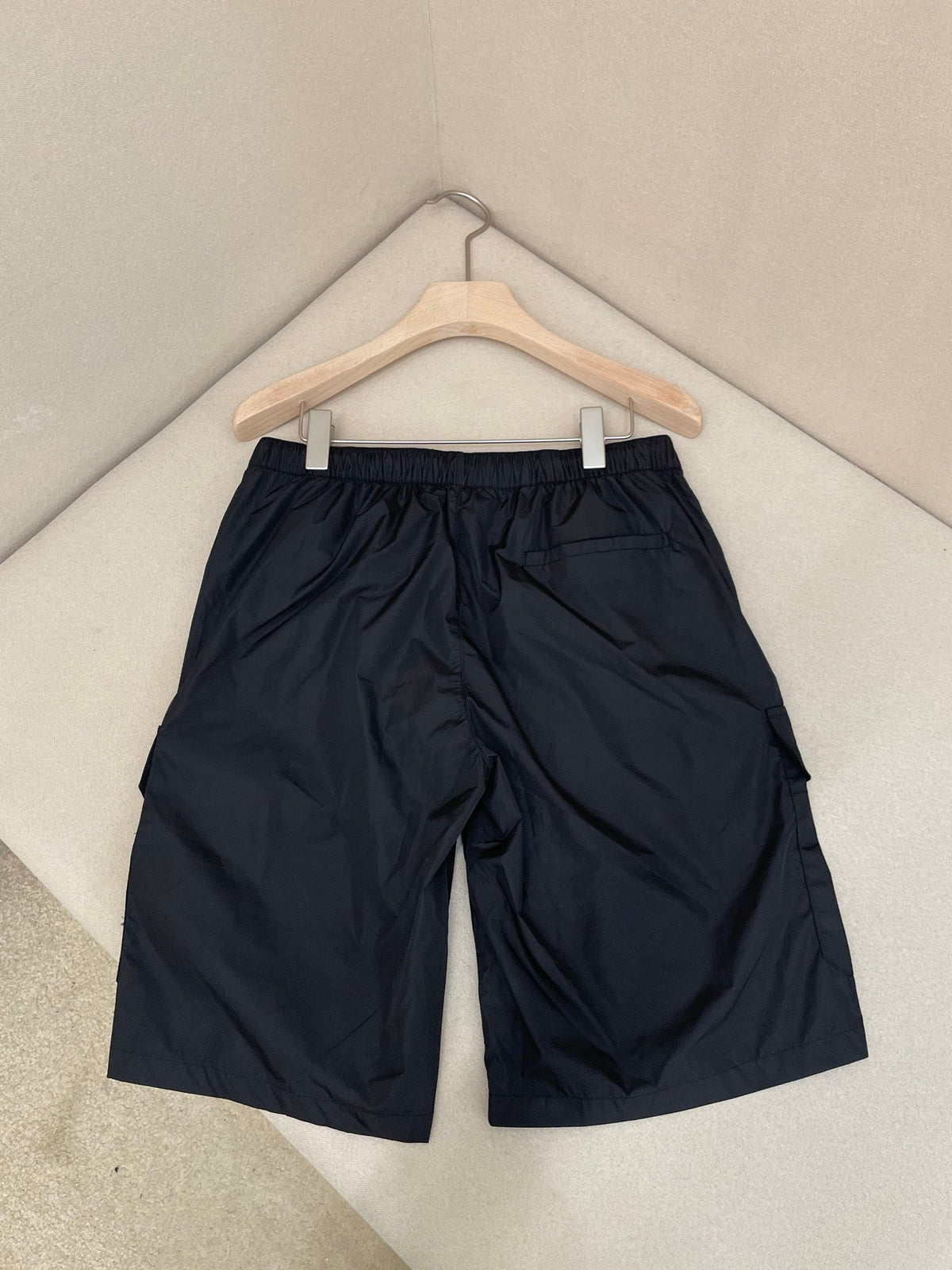 Navy Nylon Plain Cargo - Men's
