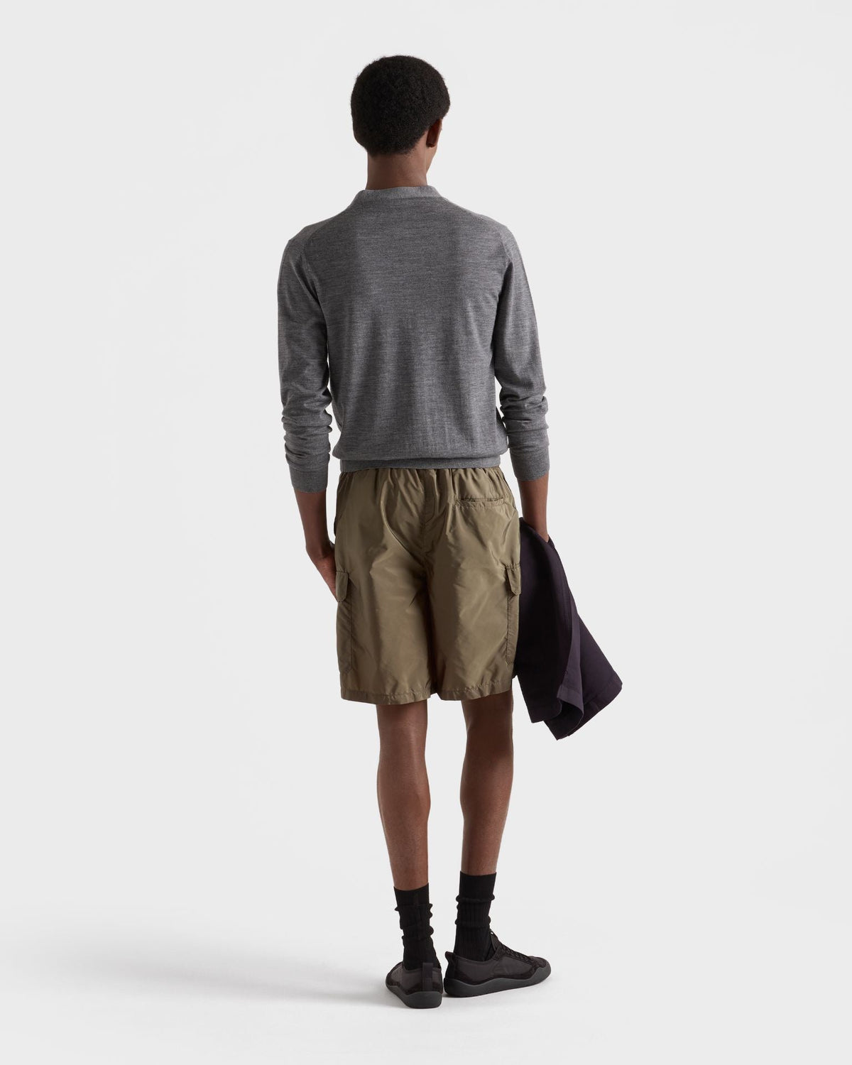 Navy Nylon Plain Cargo - Men's