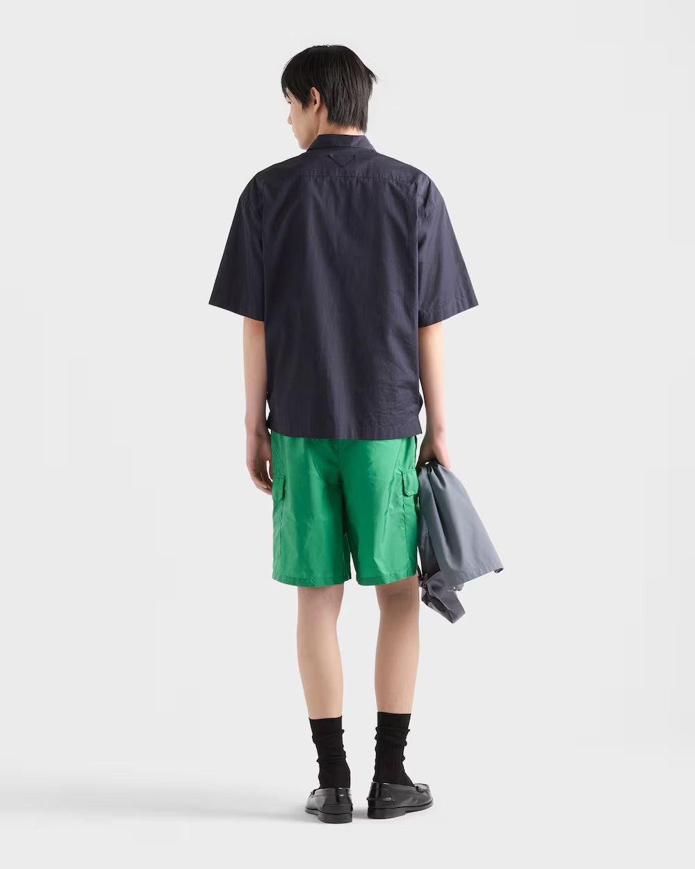 Navy Nylon Plain Cargo - Men's