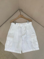White Cotton Tailored Cargo - Men's