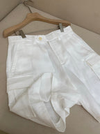 White Cotton Tailored Cargo - Men's