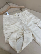 White Cotton Tailored Cargo - Men's
