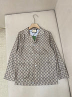 Beige Cotton Monogram Long-Sleeve - Men's