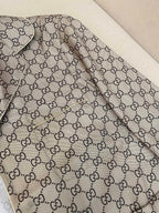 Beige Cotton Monogram Long-Sleeve - Men's