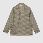 Beige Cotton Monogram Long-Sleeve - Men's