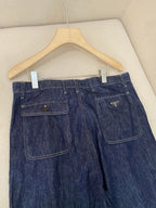 Blue Denim Plain Wide-Leg - Men's