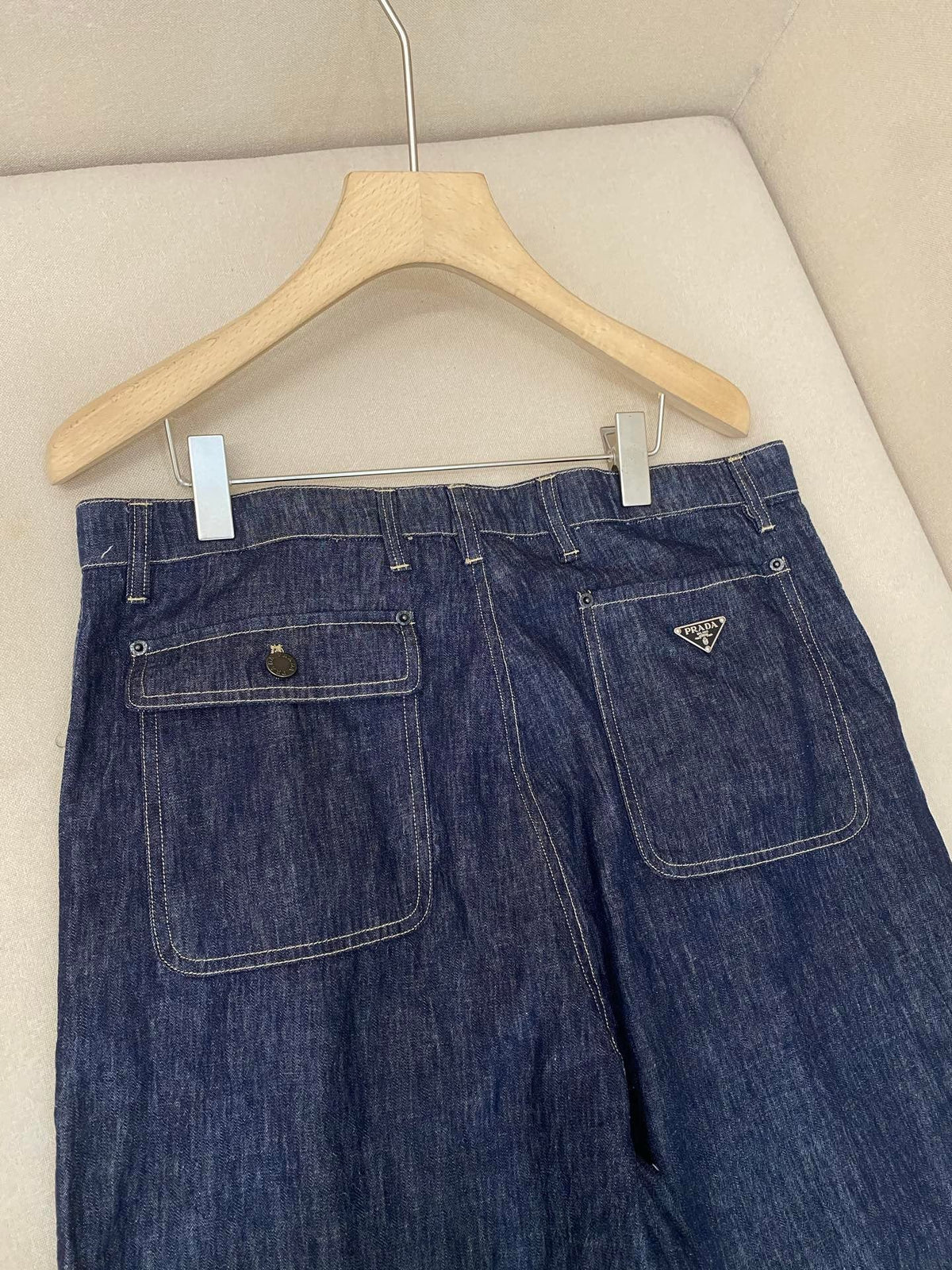 Blue Denim Plain Wide-Leg - Men's