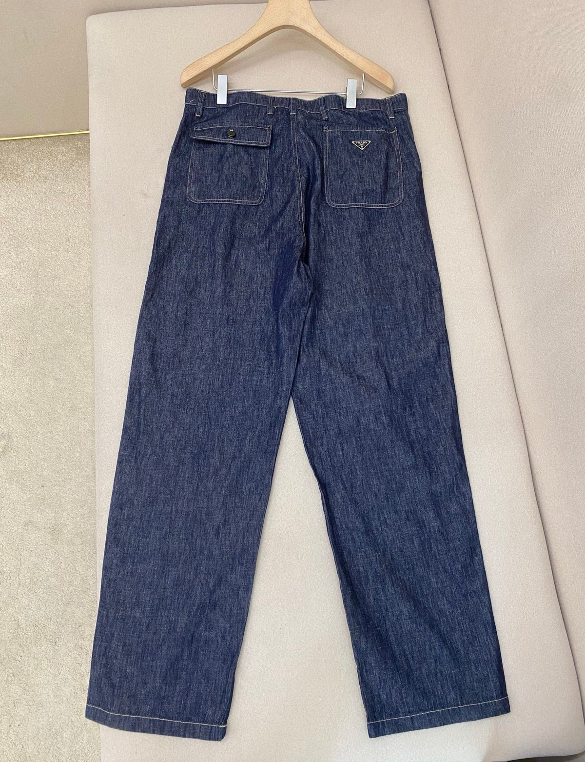 Blue Denim Plain Wide-Leg - Men's