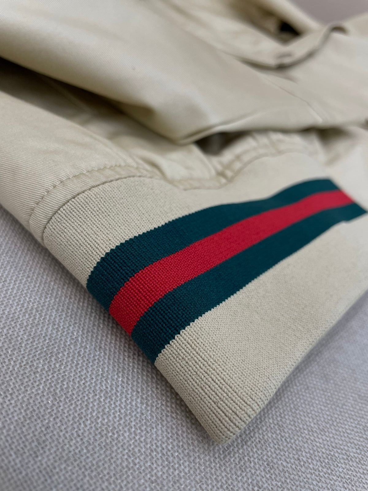 Navy Cotton Striped Trim Bomber - Men's