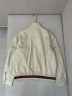 Navy Cotton Striped Trim Bomber - Men's