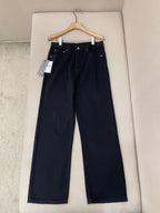 Navy Denim Plain Wide-Leg - Women's