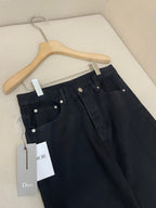 Navy Denim Plain Wide-Leg - Women's