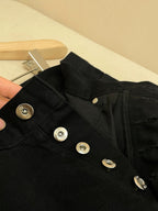 Navy Denim Plain Wide-Leg - Women's