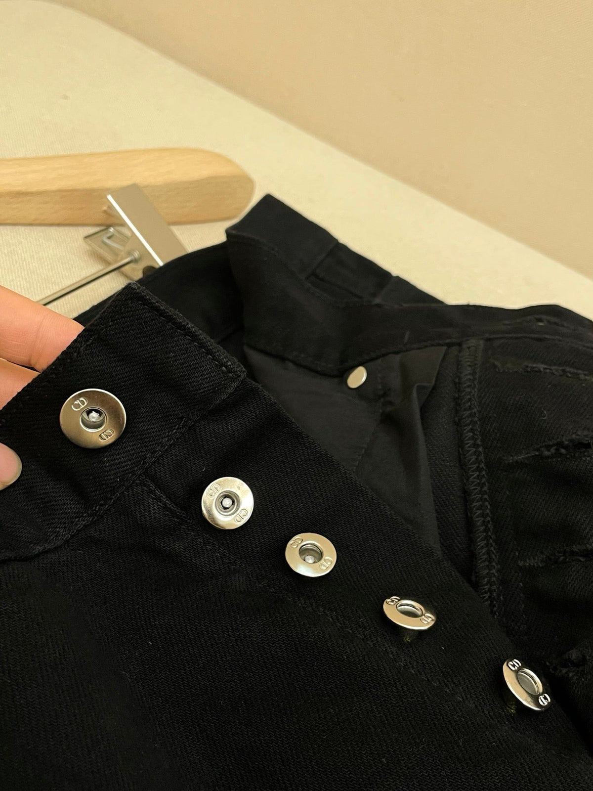 Navy Denim Plain Wide-Leg - Women's