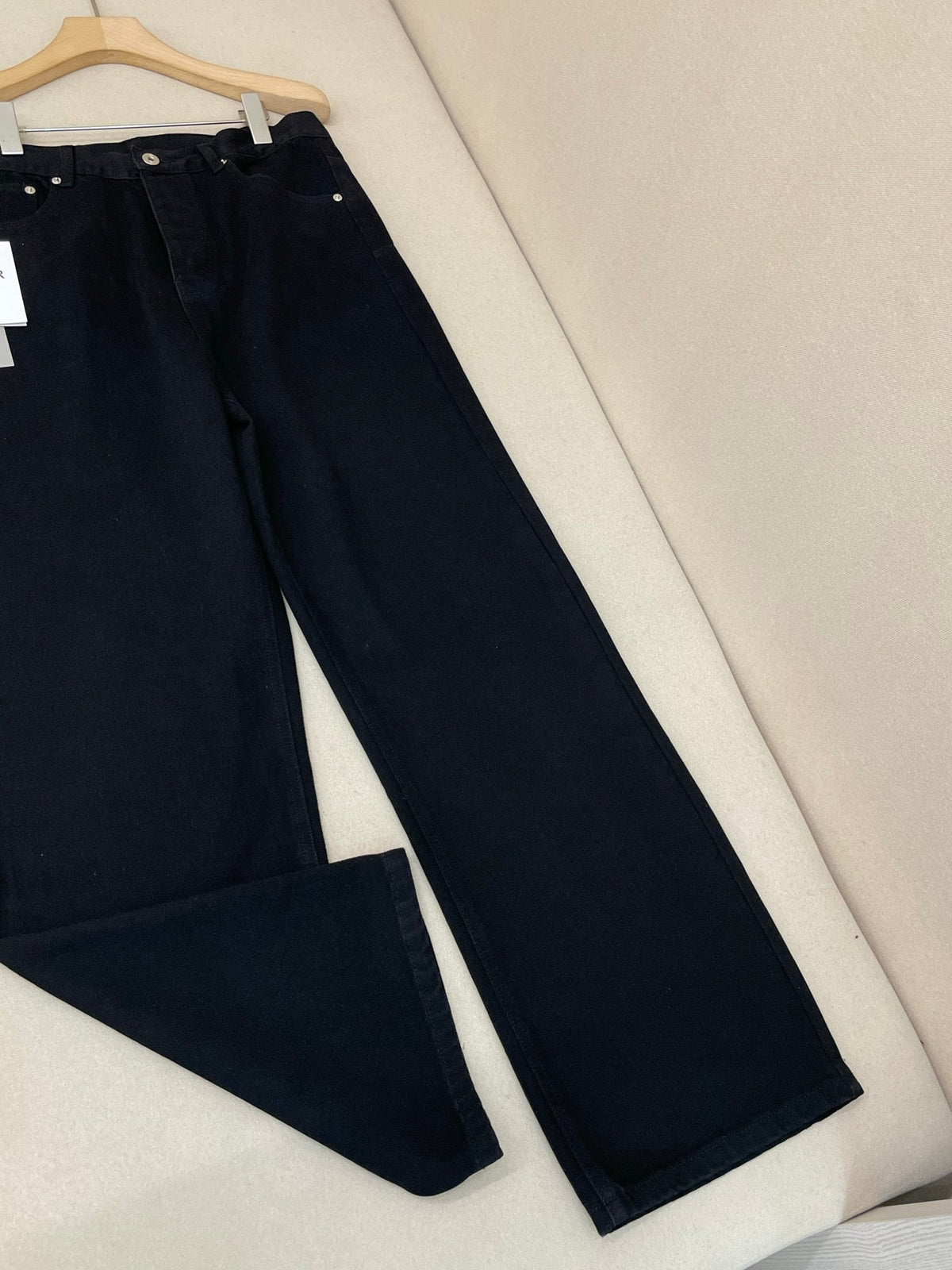Navy Denim Plain Wide-Leg - Women's