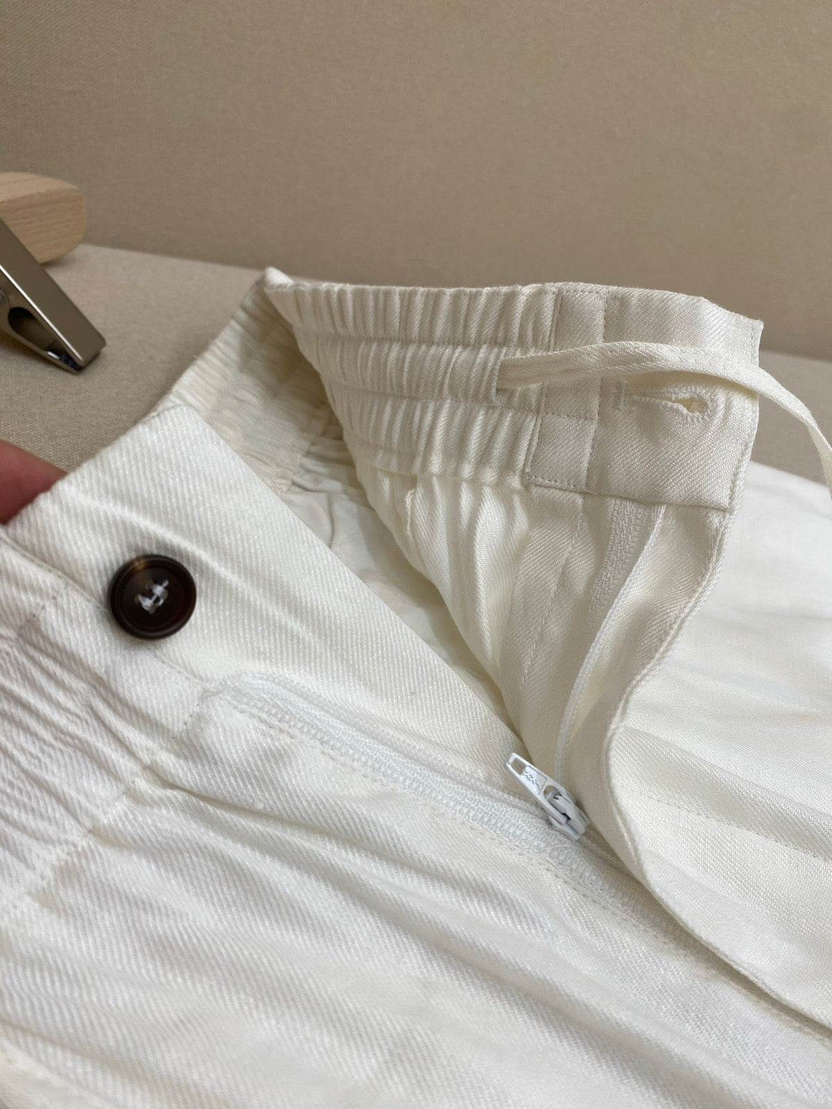 White Cotton Plain Tailored - Men's