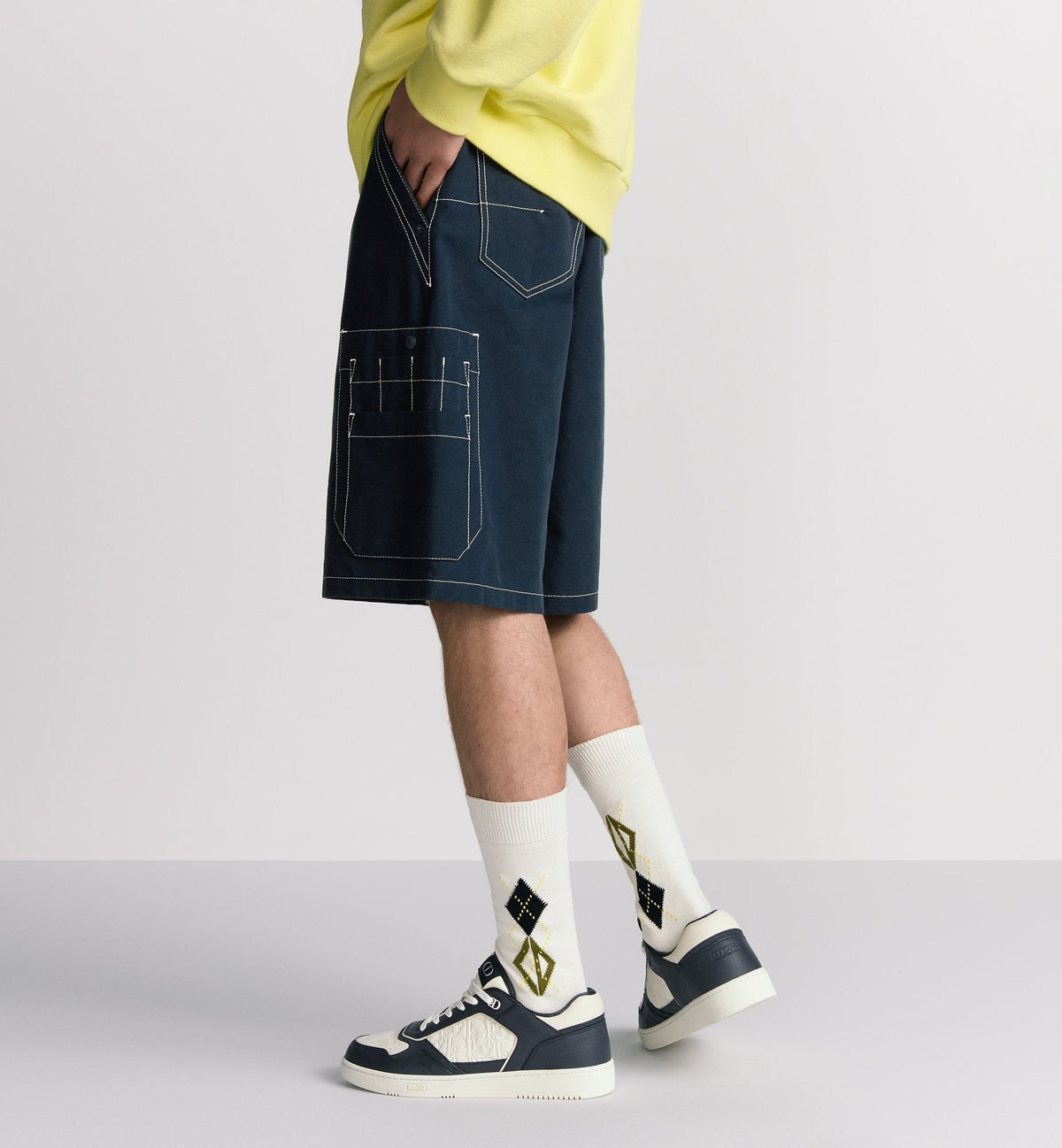 Blue Denim Plain Cargo - Men's