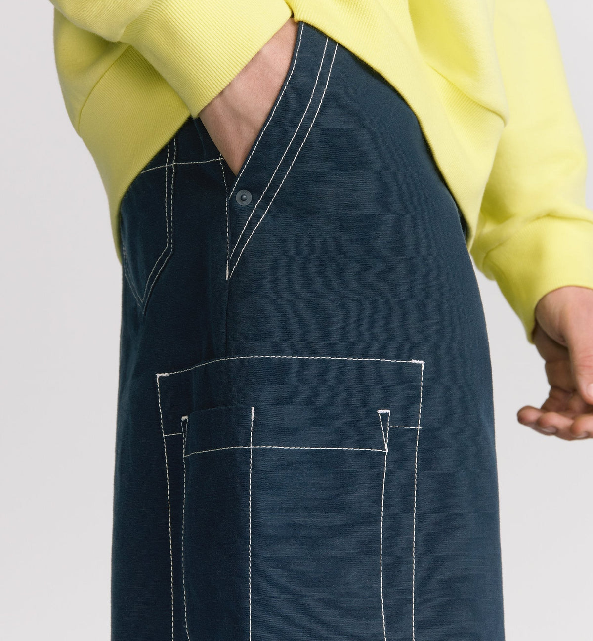 Blue Denim Plain Cargo - Men's