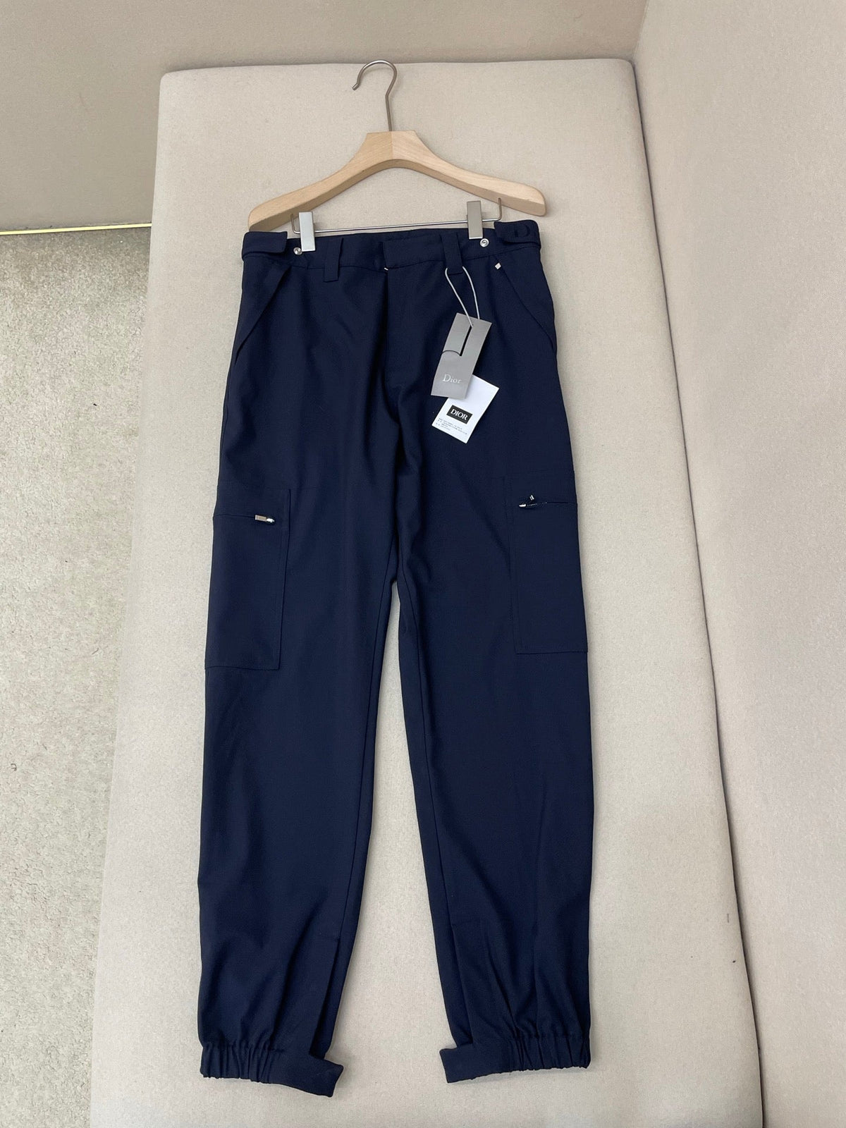 Navy Cotton Cuffed Cargo - Men's