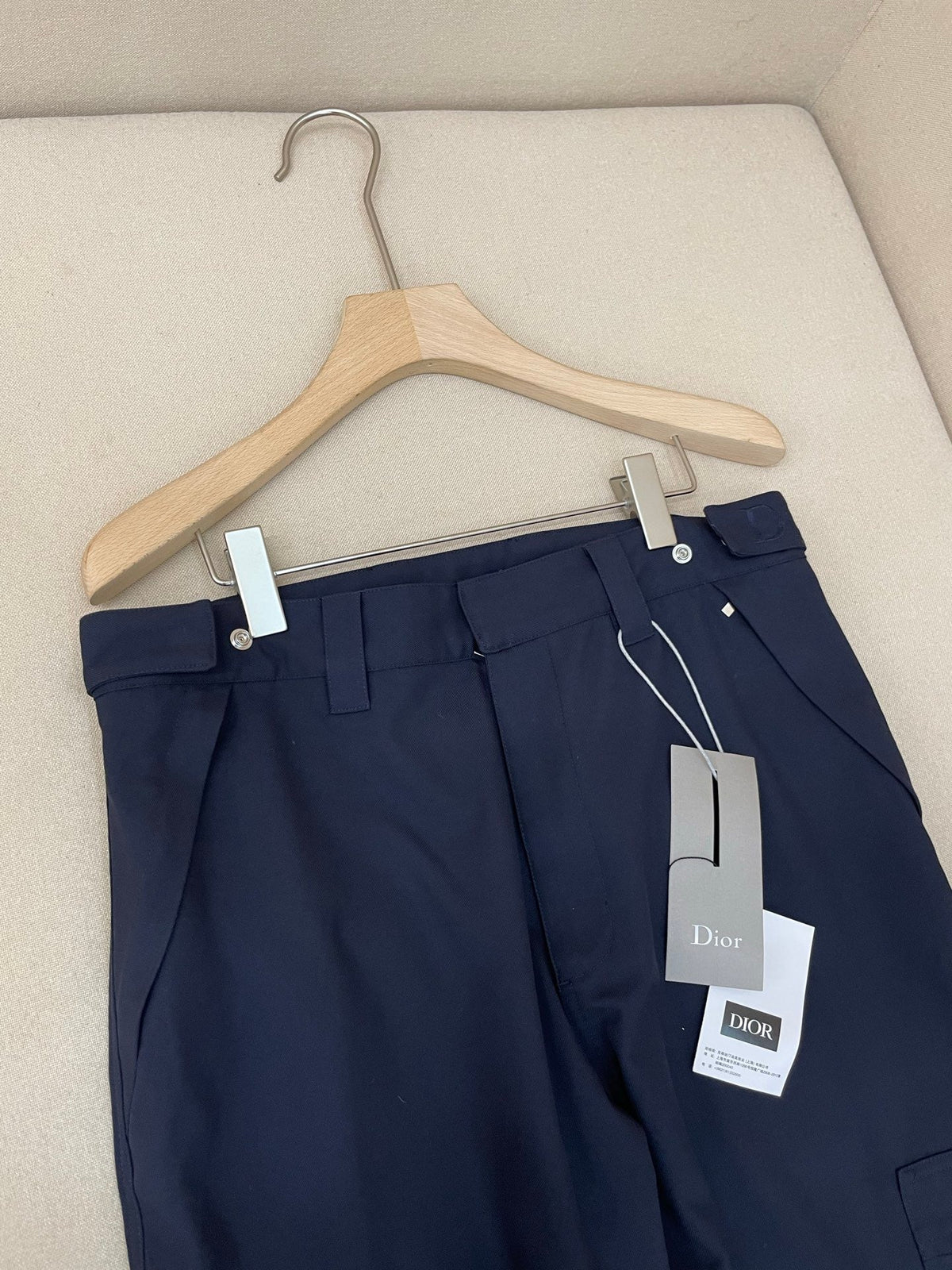 Navy Cotton Cuffed Cargo - Men's