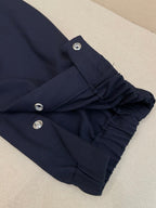 Navy Cotton Cuffed Cargo - Men's