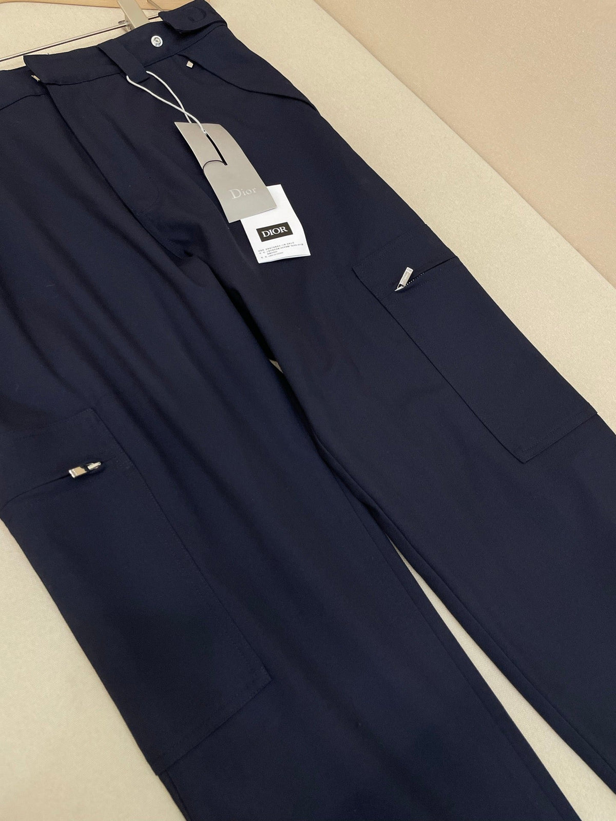 Navy Cotton Cuffed Cargo - Men's