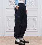 Navy Cotton Cuffed Cargo - Men's