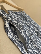 Blue Cotton Monogram Wide-Leg - Men's