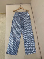 Blue Cotton Monogram Wide-Leg - Men's