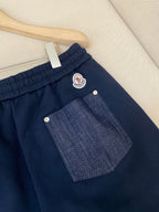 Navy Cotton Plain Drawstring - Men's
