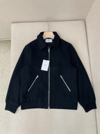 Navy Wool Plain Blouson - Men's