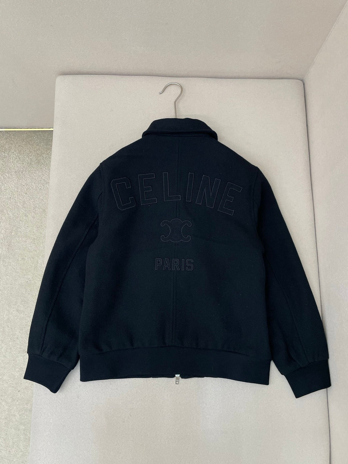 Navy Wool Plain Blouson - Men's