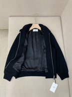 Navy Wool Plain Blouson - Men's