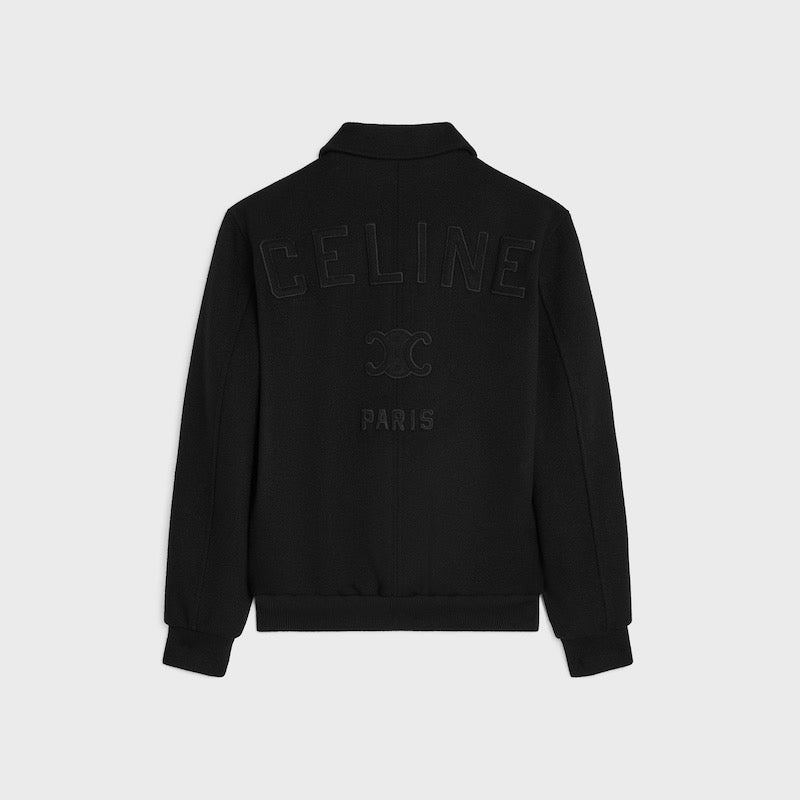 Navy Wool Plain Blouson - Men's