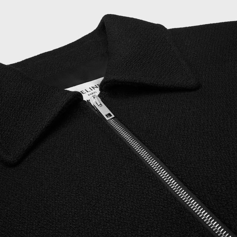 Navy Wool Plain Blouson - Men's