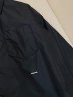 Black Nylon Tonal Shirt Jacket - Men's