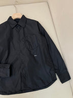 Black Nylon Tonal Shirt Jacket - Men's