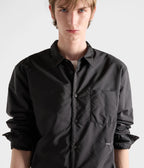 Black Nylon Tonal Shirt Jacket - Men's