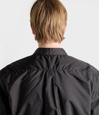 Black Nylon Tonal Shirt Jacket - Men's