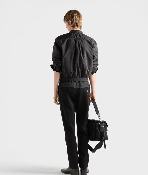 Black Nylon Tonal Shirt Jacket - Men's