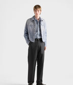 Black Cotton Elasticated Straight - Men's