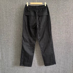 Black Leather Drawstring Straight - Men's